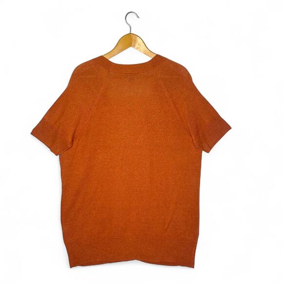 Eddie Bauer Women's Short Sleeve Linen Blend Cardigan Size 2X Burned Orange - Picture 4 of 10